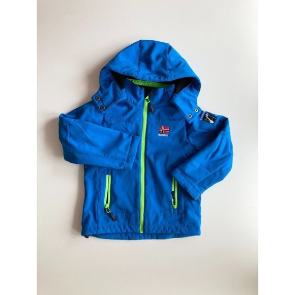 Scandinavian Explorer Other - Kids' SCANDINAVIAN EXPLORER Blue Softshell Hooded Jacket Coat, Size 4